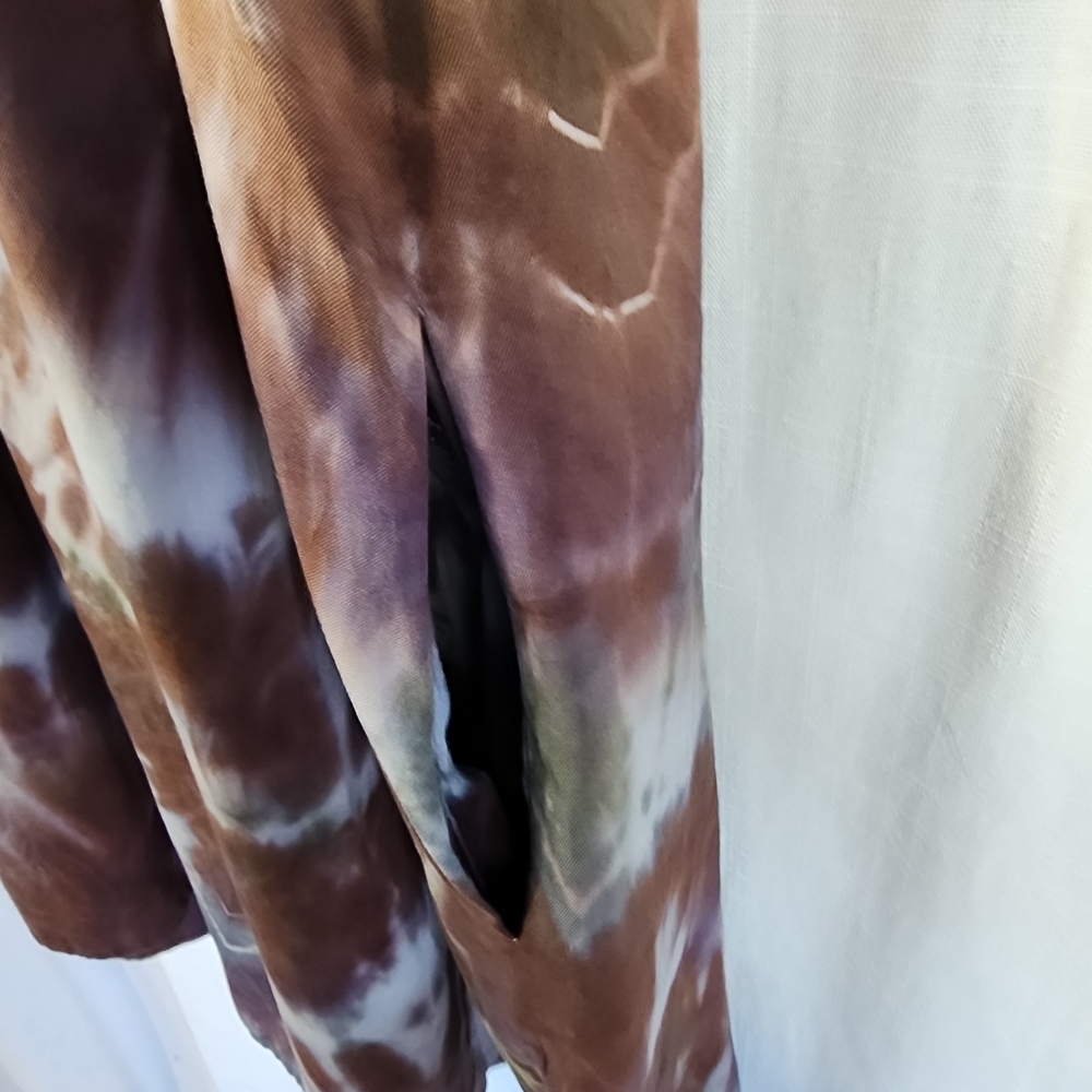 Madewell Tie-Dye Midi Dress in Brown and White - Picture 3 of 10
